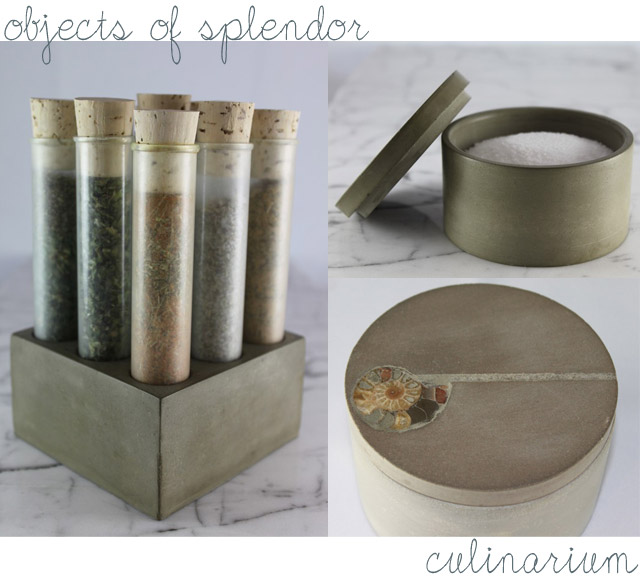 culinarium, epicurean accessories, modern spice rack, concrete accessories